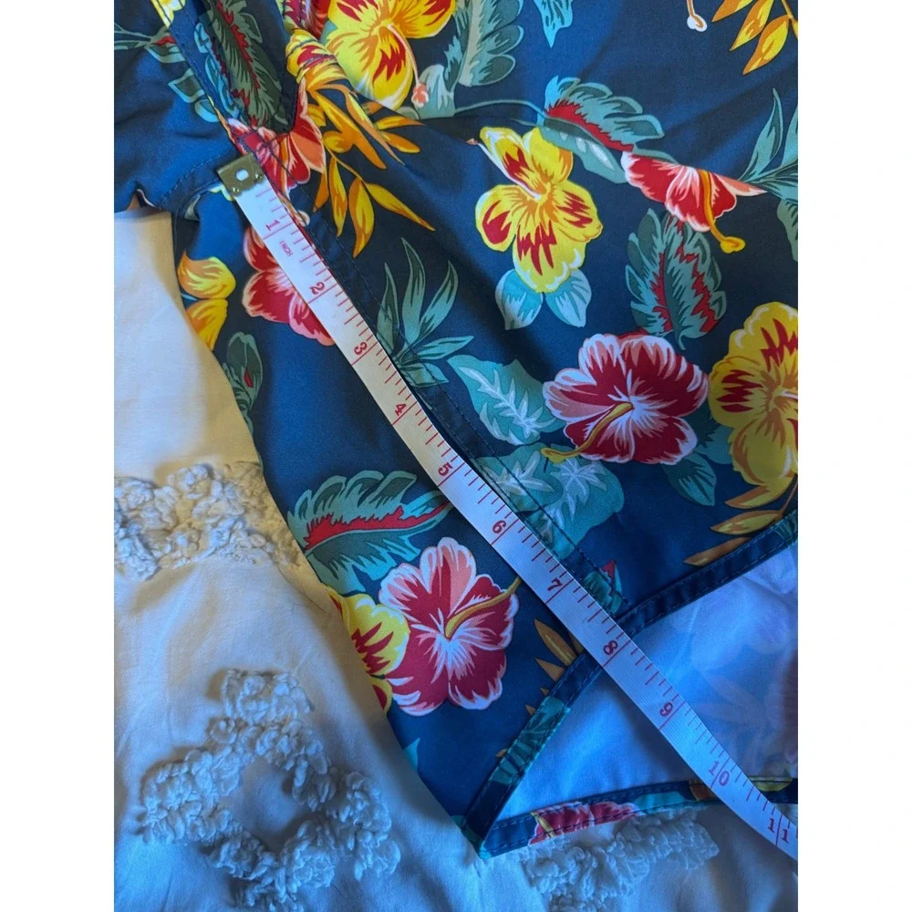 Fair Harbor Mens Size 34 Blue Tropical Hibiscus Floral Swim Trunks 8